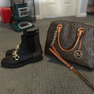 Michael Kors purse with matching boots